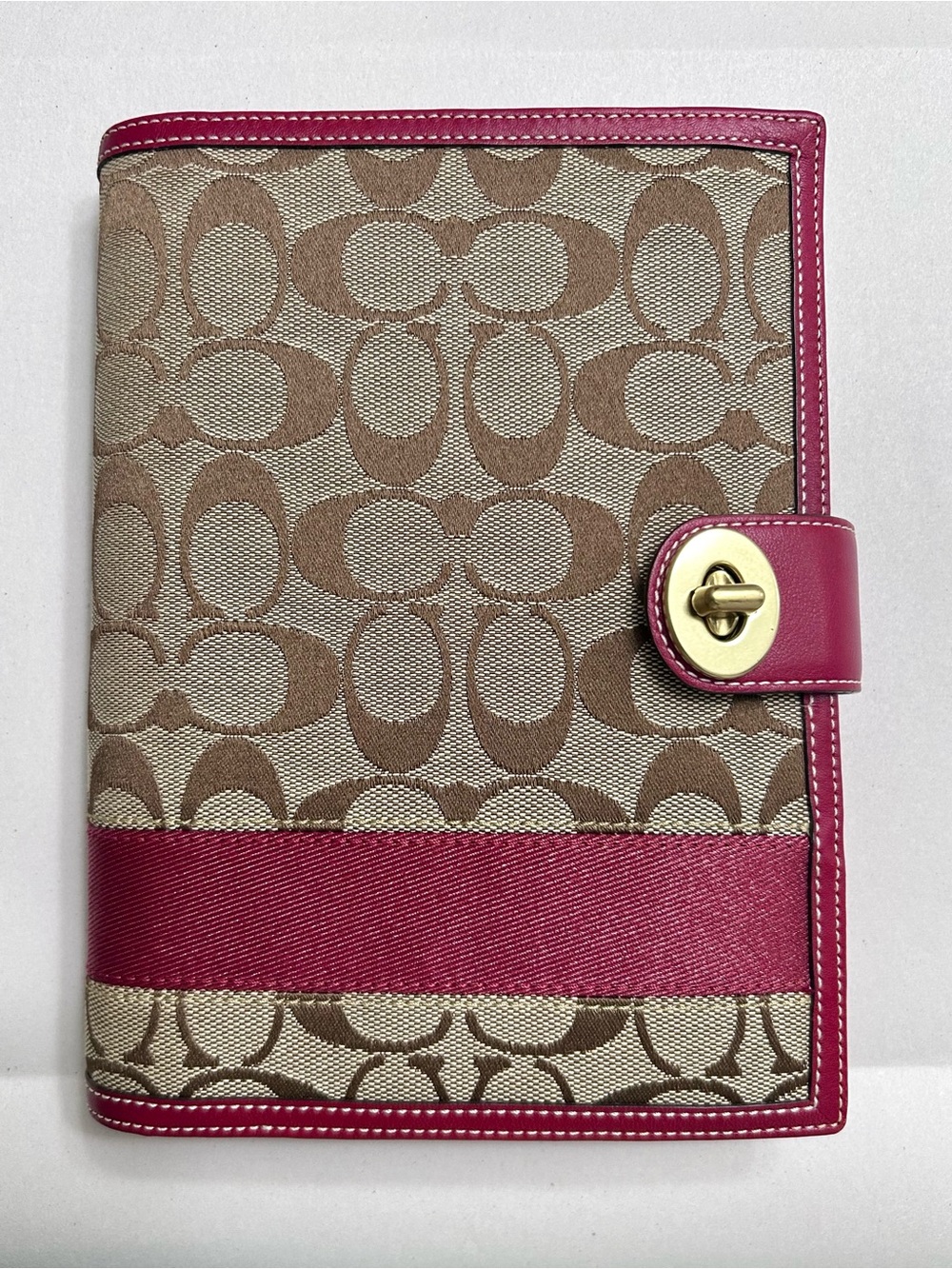 Rare Coach Y2K Large Turnlock Agenda Legacy Red